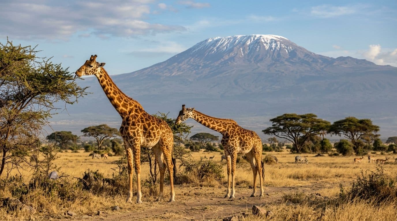 In the crater of the volcano + Kilimanjaro